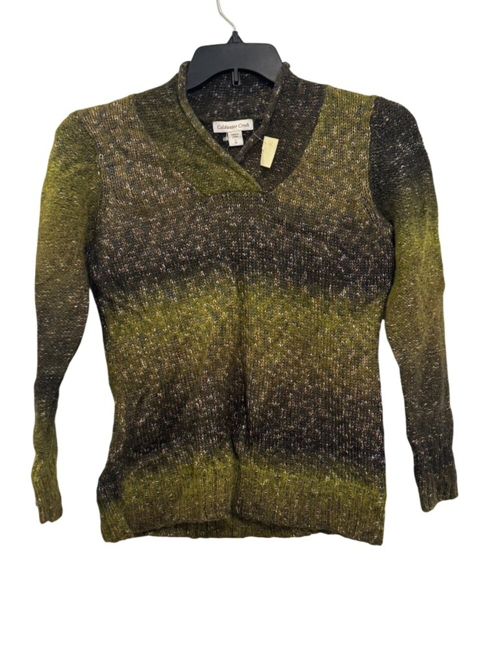 Coldwater Creek Womens Green Gradient Knit Sweater L